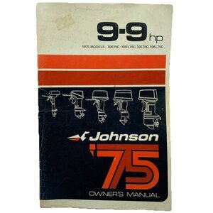 Johnson 1975 Outboard Motor 9.9 hp Owner’s Manual Vintage Boat Marine